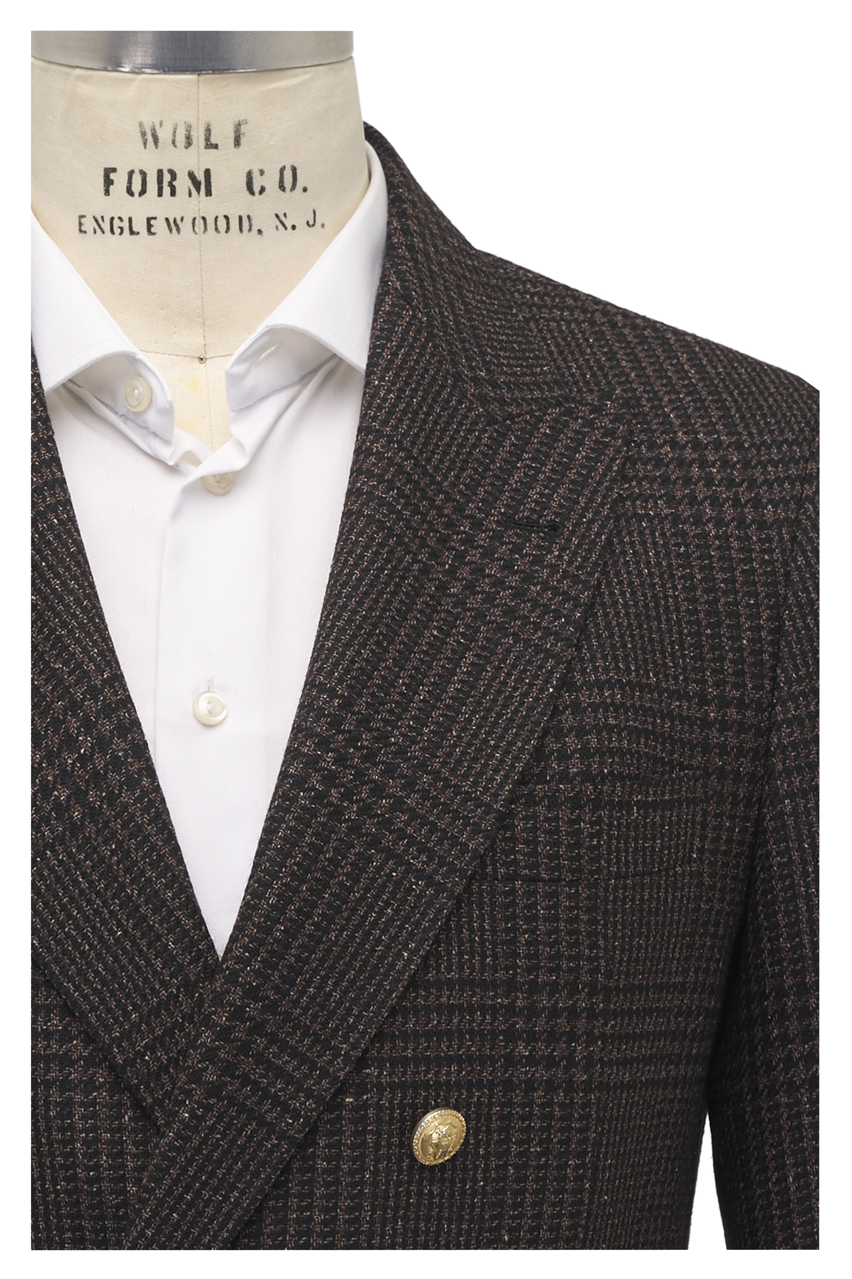 Brunello Cucinelli - Brown Plaid Double Breasted Sportcoat