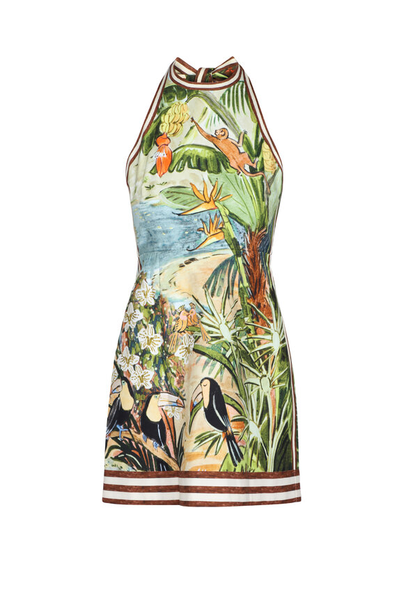 Alémais Toucan Tango Halter Mini Dress