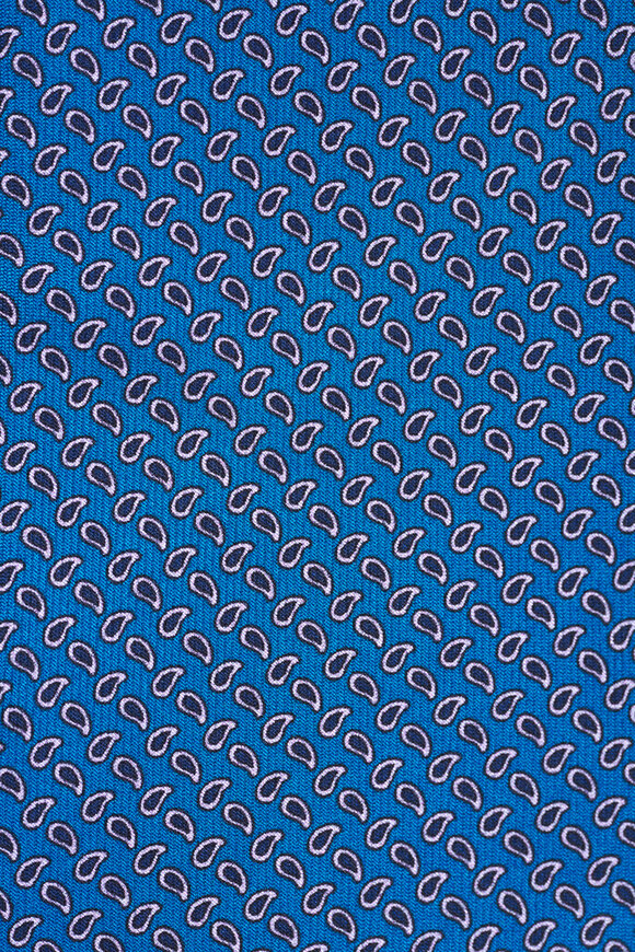 Brioni Turquoise Paisley Print Silk Necktie - view 2