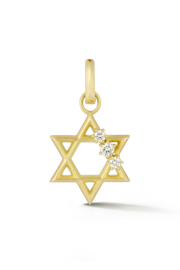 Jade Trau 18k Yellow Gold Large Star of David Charm