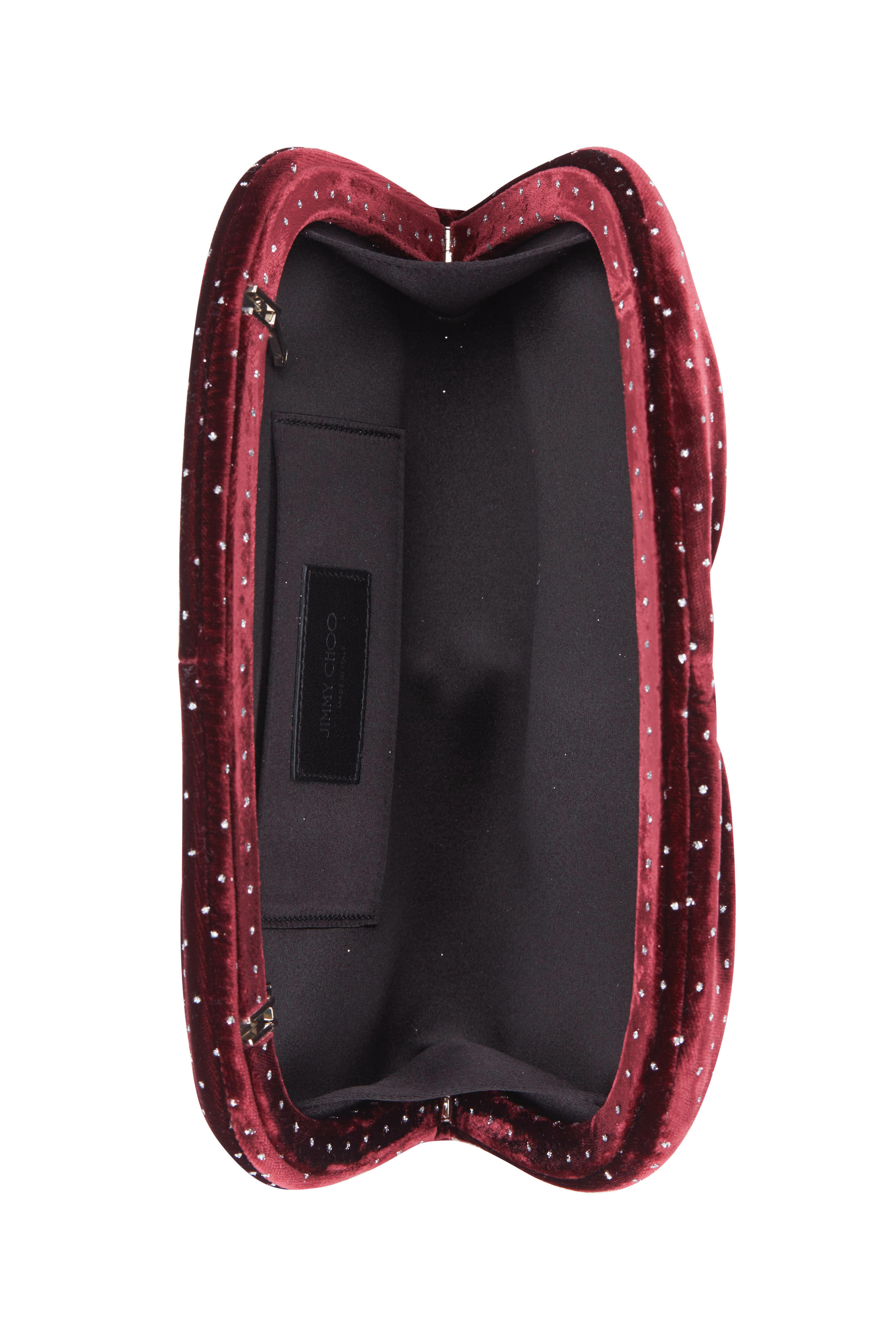 Jimmy Choo - Vivien Grape Velvet Glitter Spotted Clutch