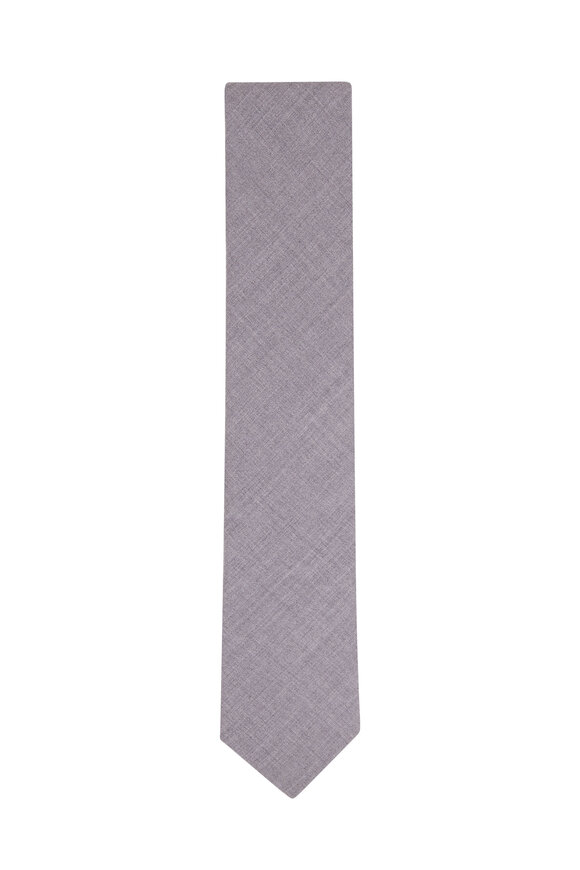 Dion Solid Light Gray Wool Necktie