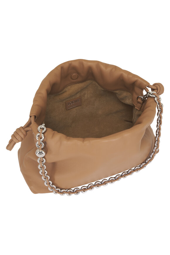 Loewe Medium Flamenco Mocha Leather Clutch - view 5