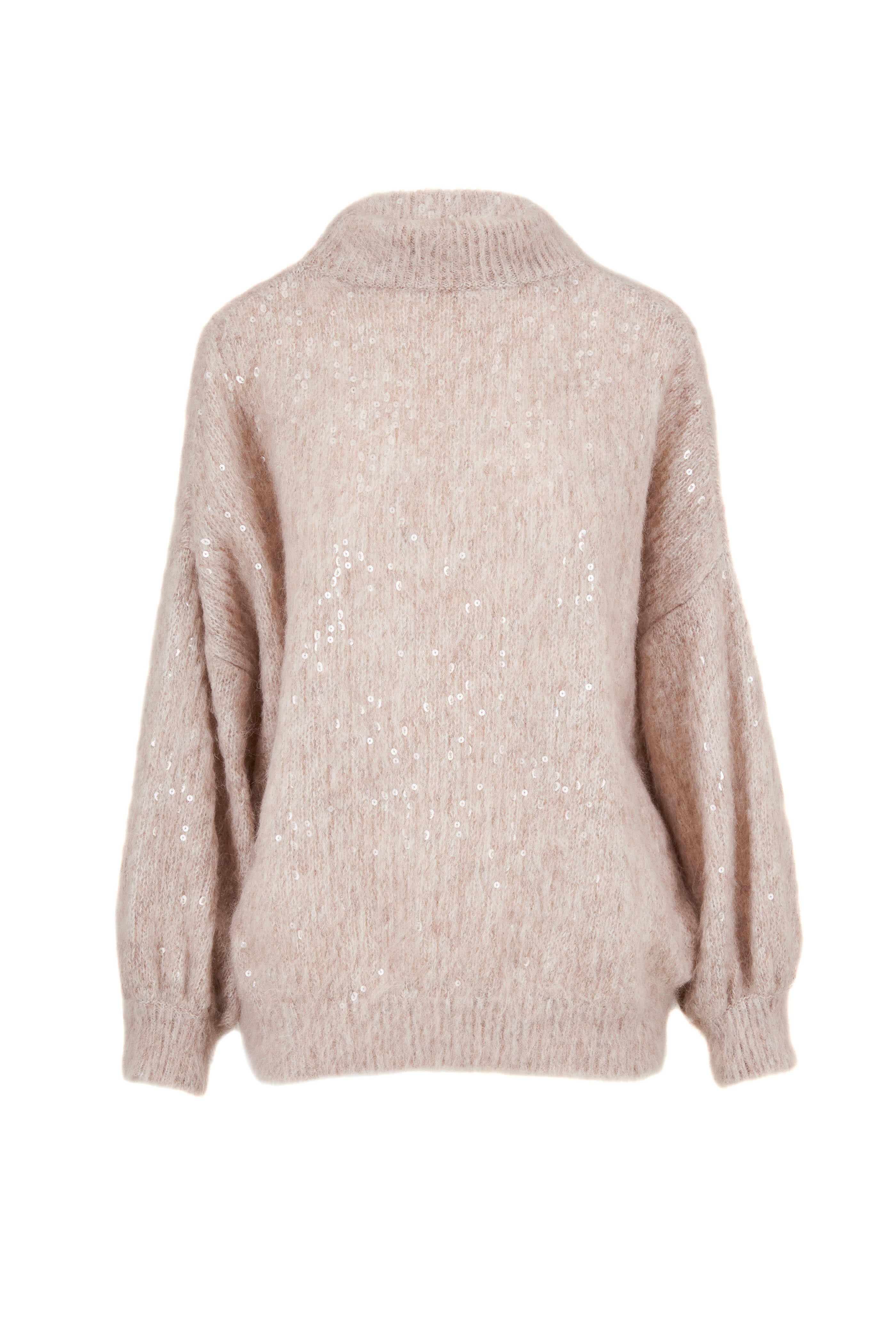 Brunello Cucinelli - Taupe Mohair & Alpaca Drop Shoulder Sweater