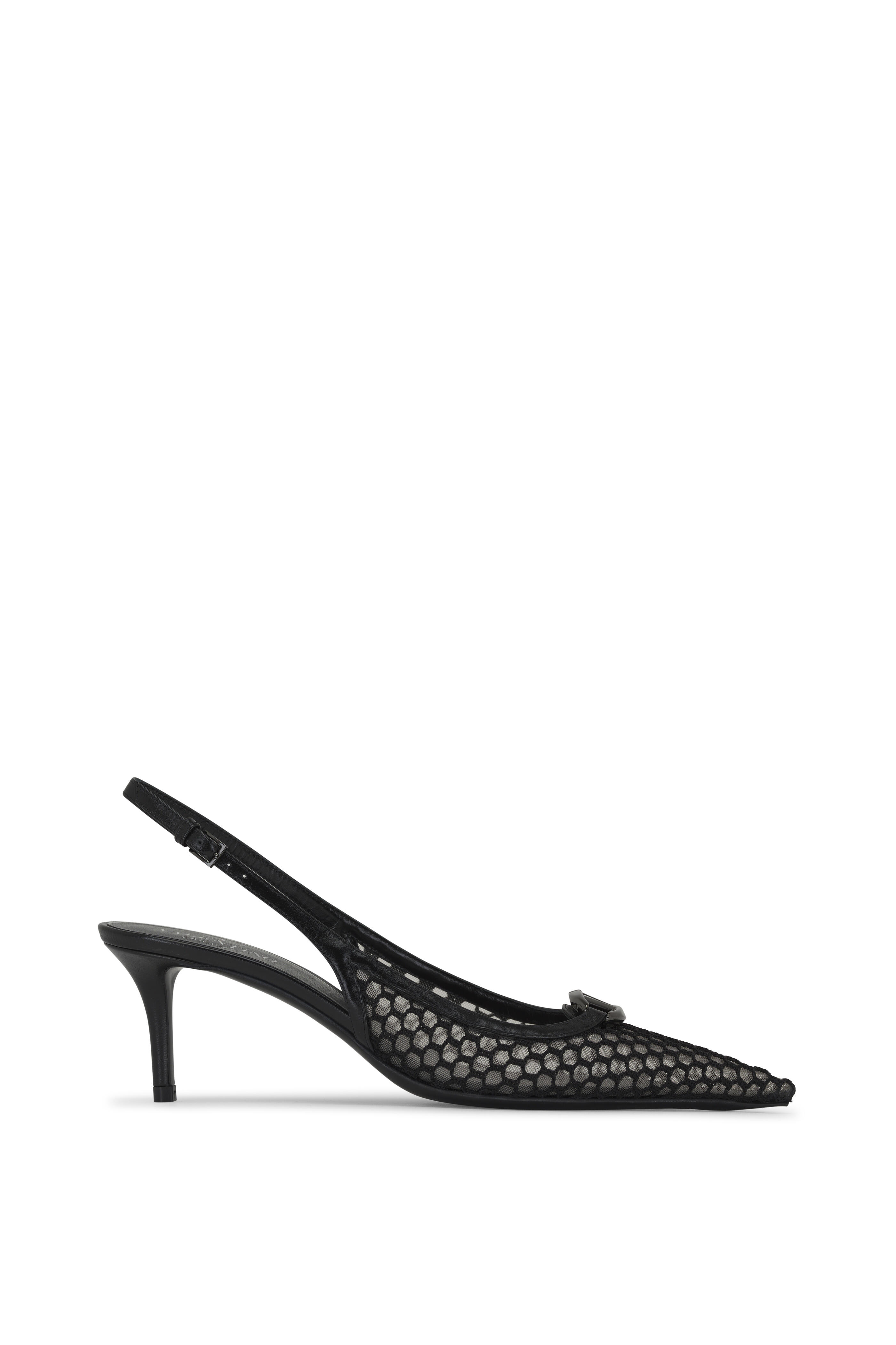 Valentino Garavani - Moon Black Mesh VLogo Slingback Pump, 60mm