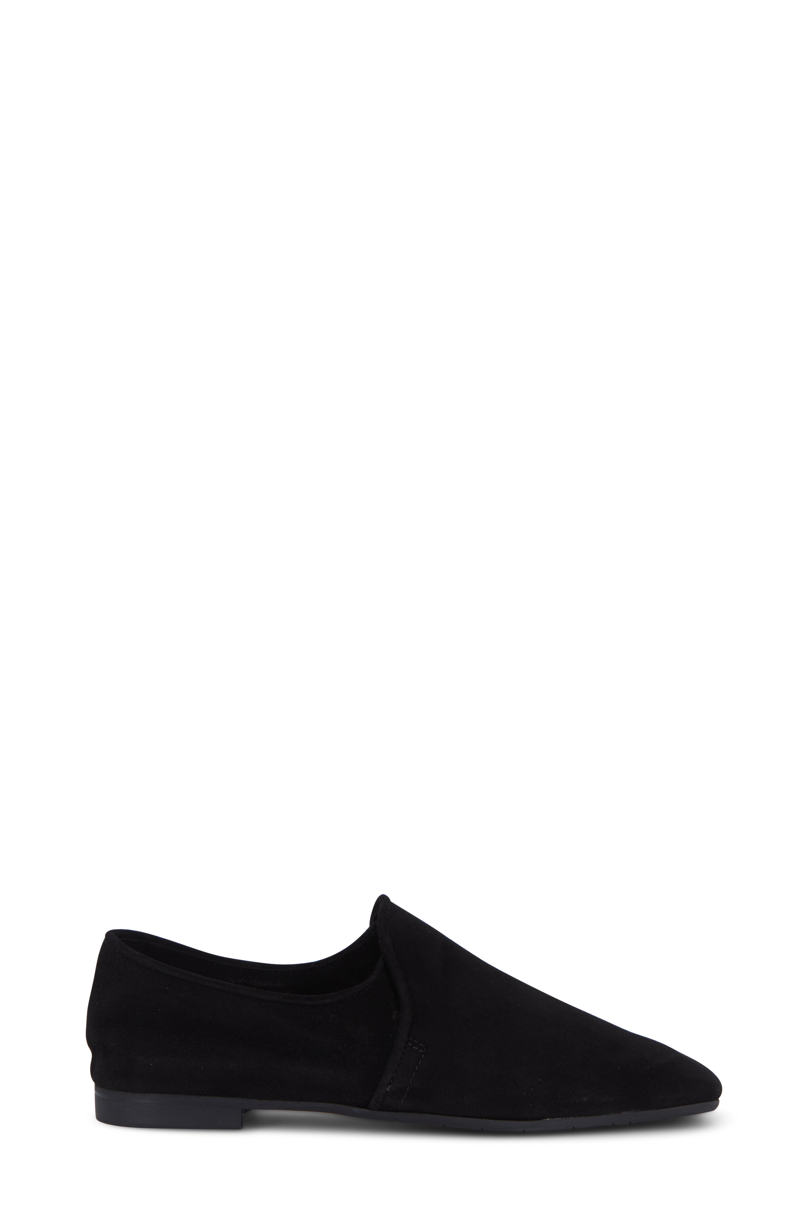 Aquatalia Revy Black Weatherproof Suede Soft Loafer