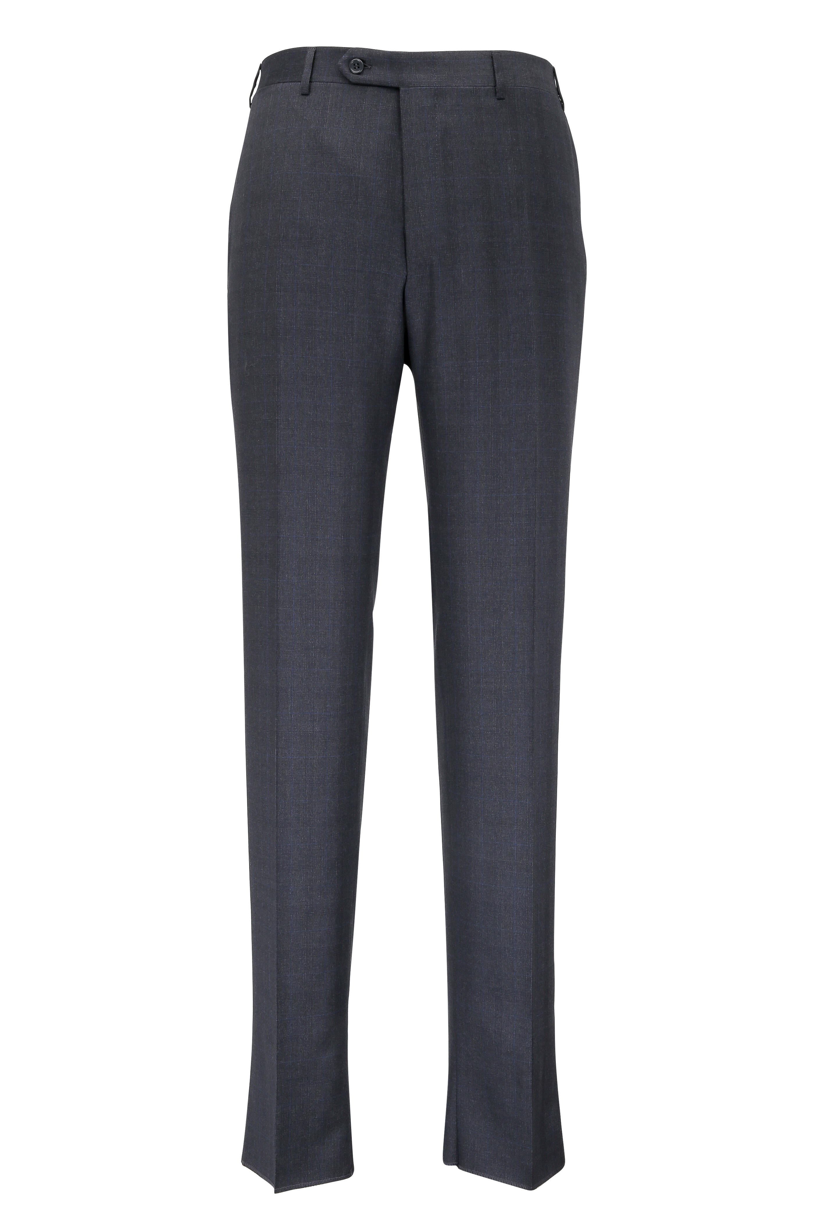 Canali - Charcoal Gray Tonal Plaid Wool Suit