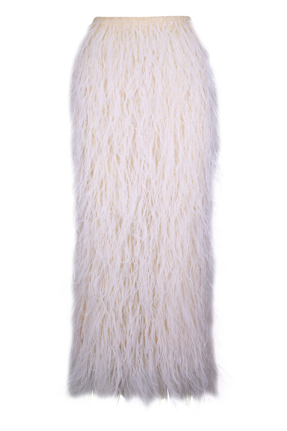 Thom Browne - White Oxford Ribbon Tweed Low-Rise Pencil Skirt