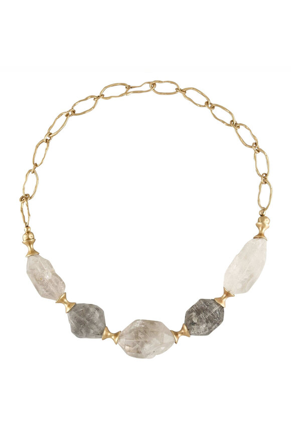 Julie Cohn Design Asawa Bronze Crystal Statement Necklace
