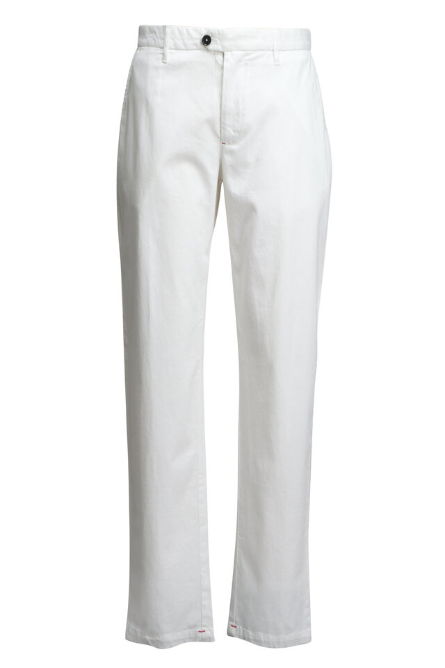 Brunello Cucinelli - White Cotton Flat Front Pant