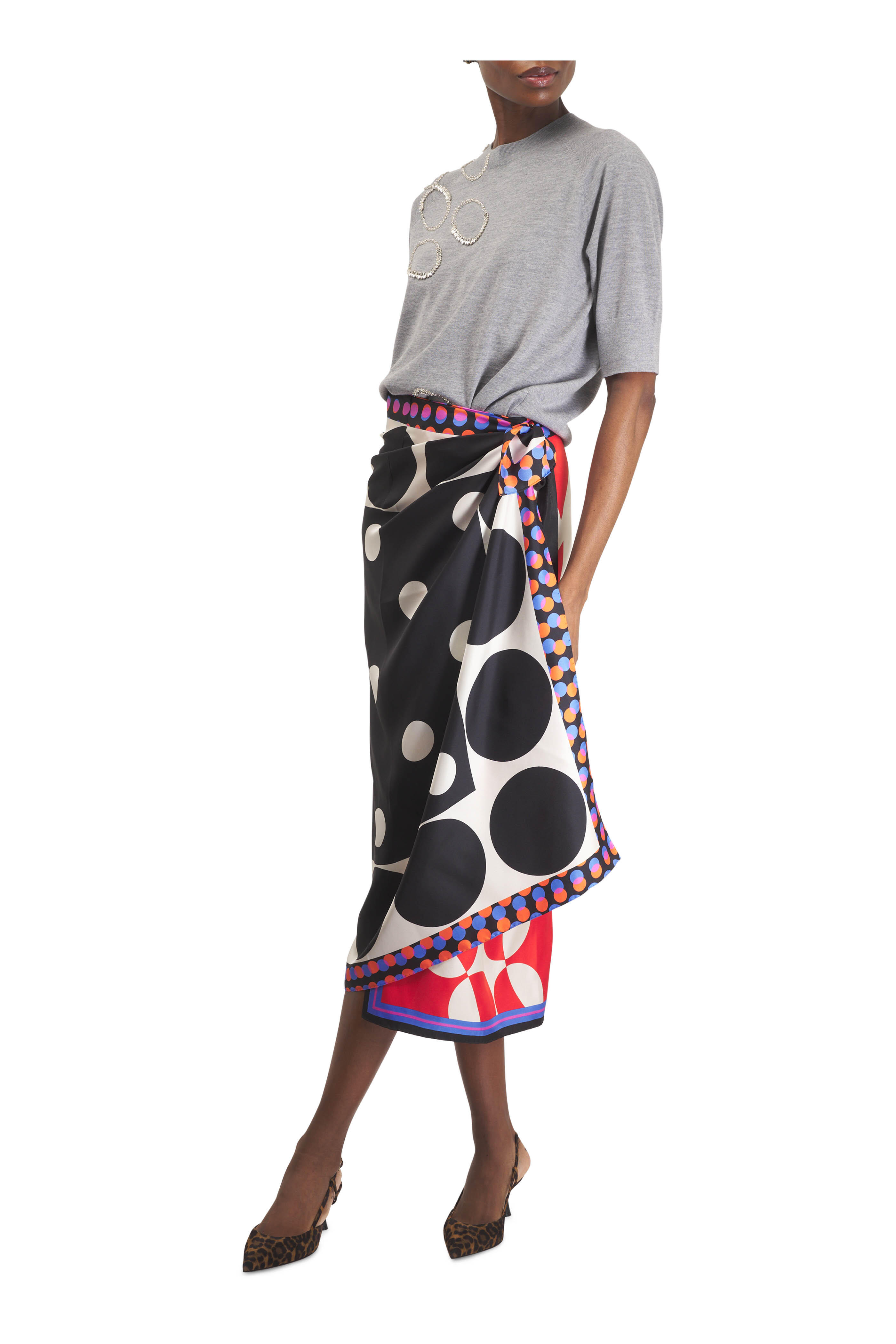 Gianvito Rossi - Ascent Suede Leopard Slingback, 55mm