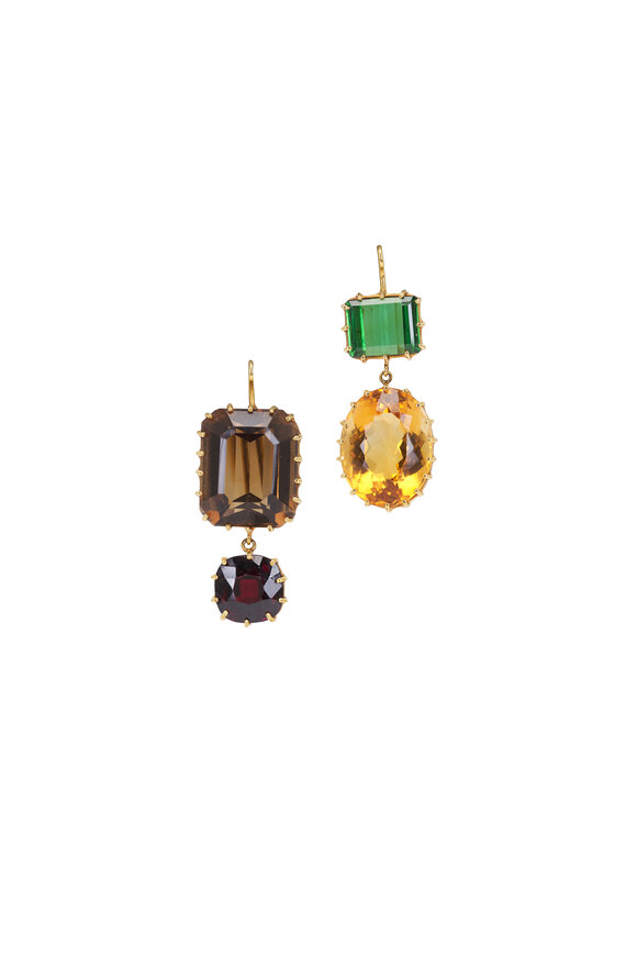 Renee Lewis 18k Yellow Gold Mixed Gemstone Earring