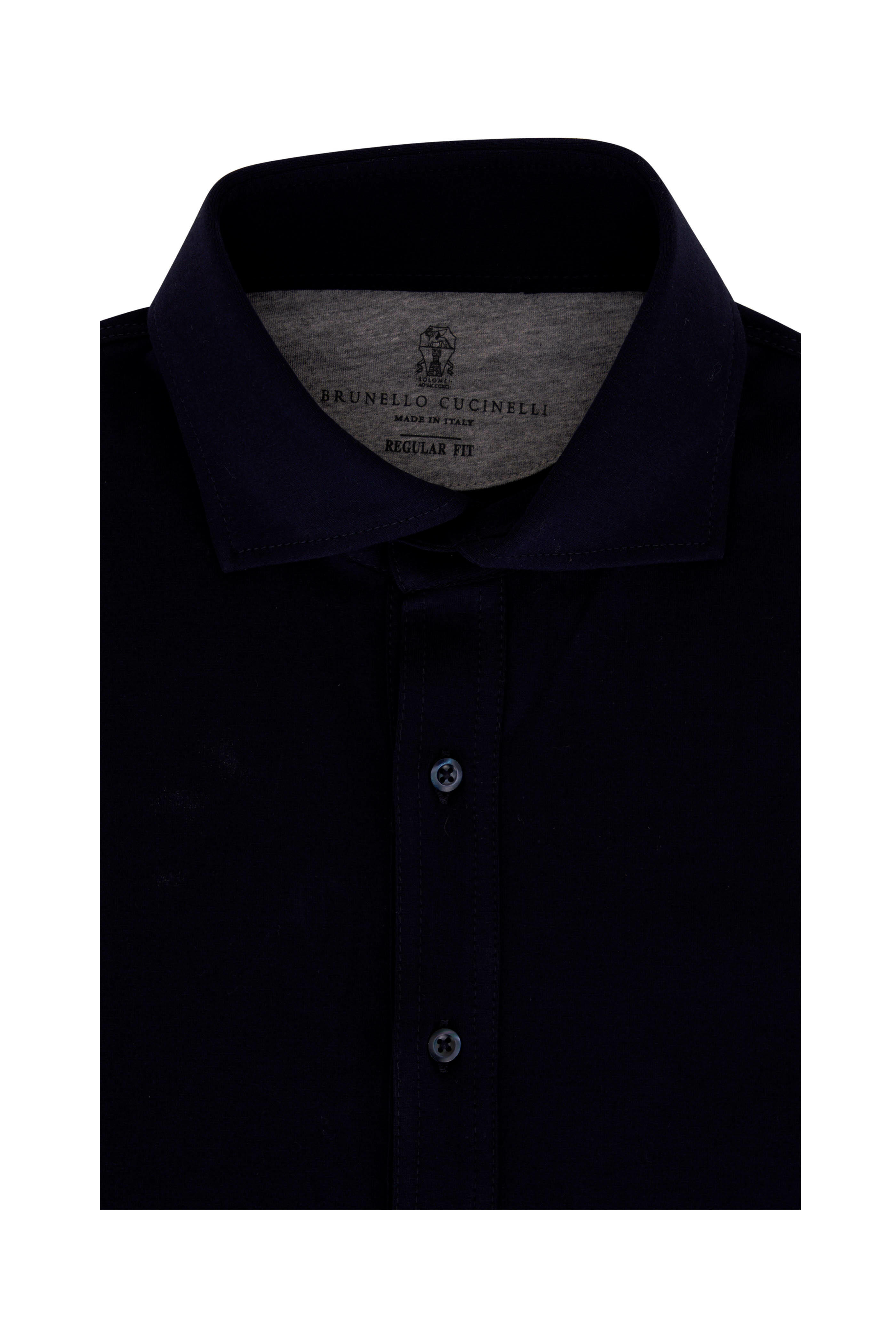 Brunello Cucinelli - Navy Blue Cotton Knit Polo