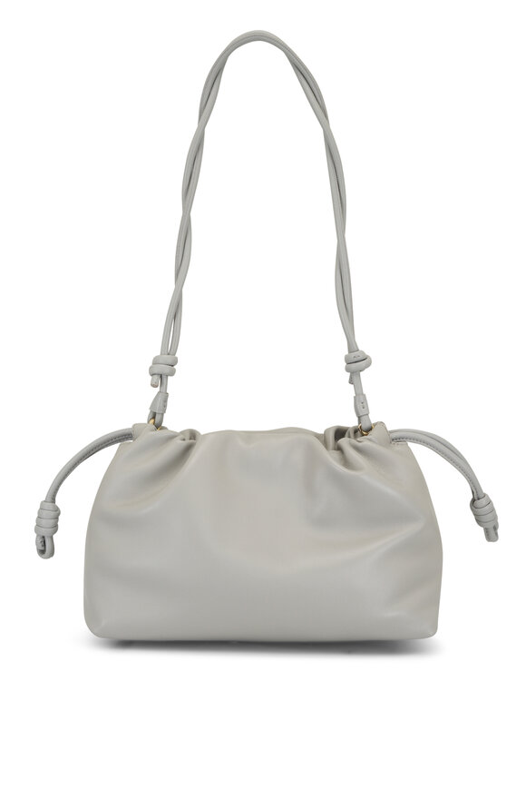 Loewe - Flamenco Shell Gray Leather Shoulder Bag