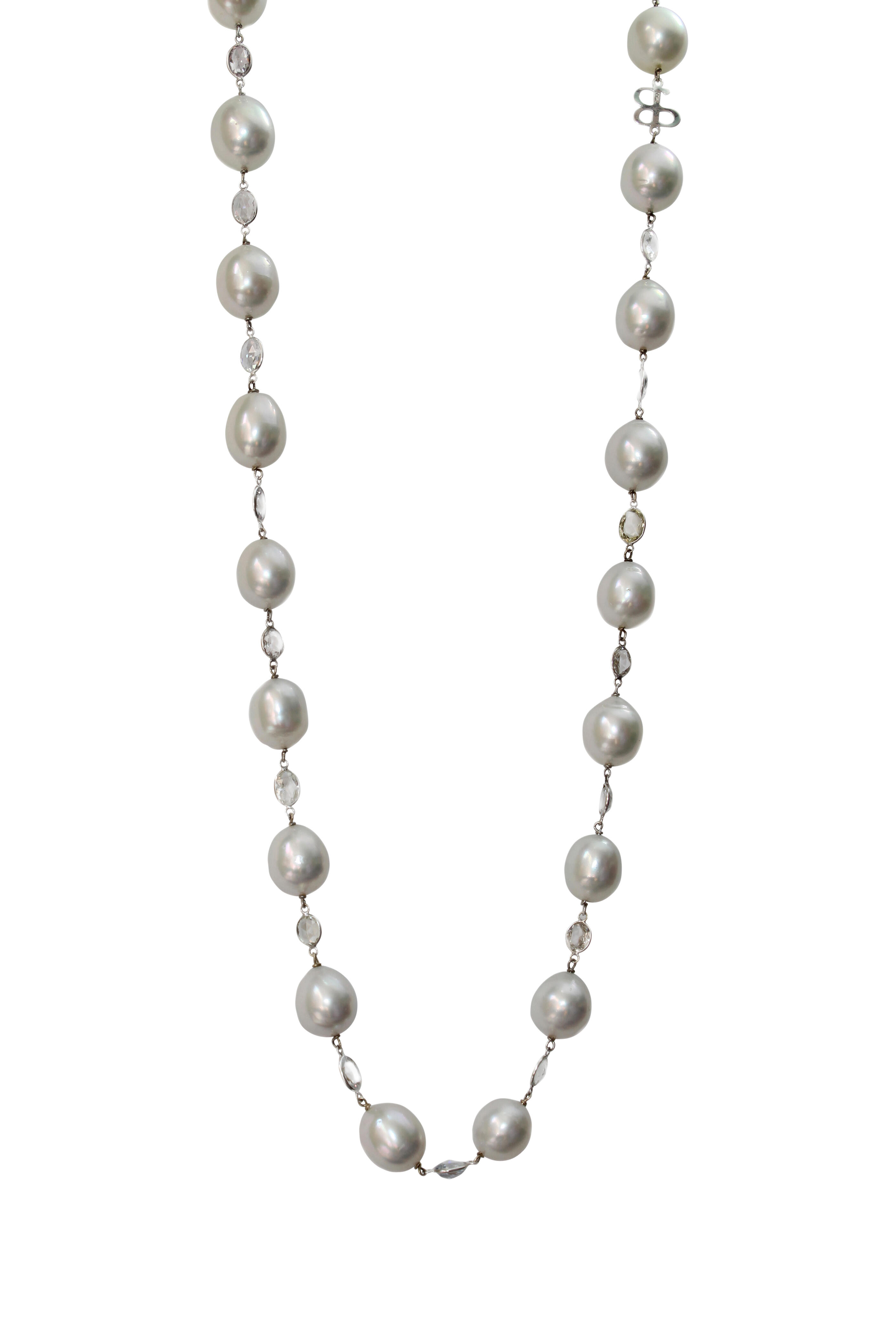 Belpearl - South Sea Pearl & White Zircon Necklace