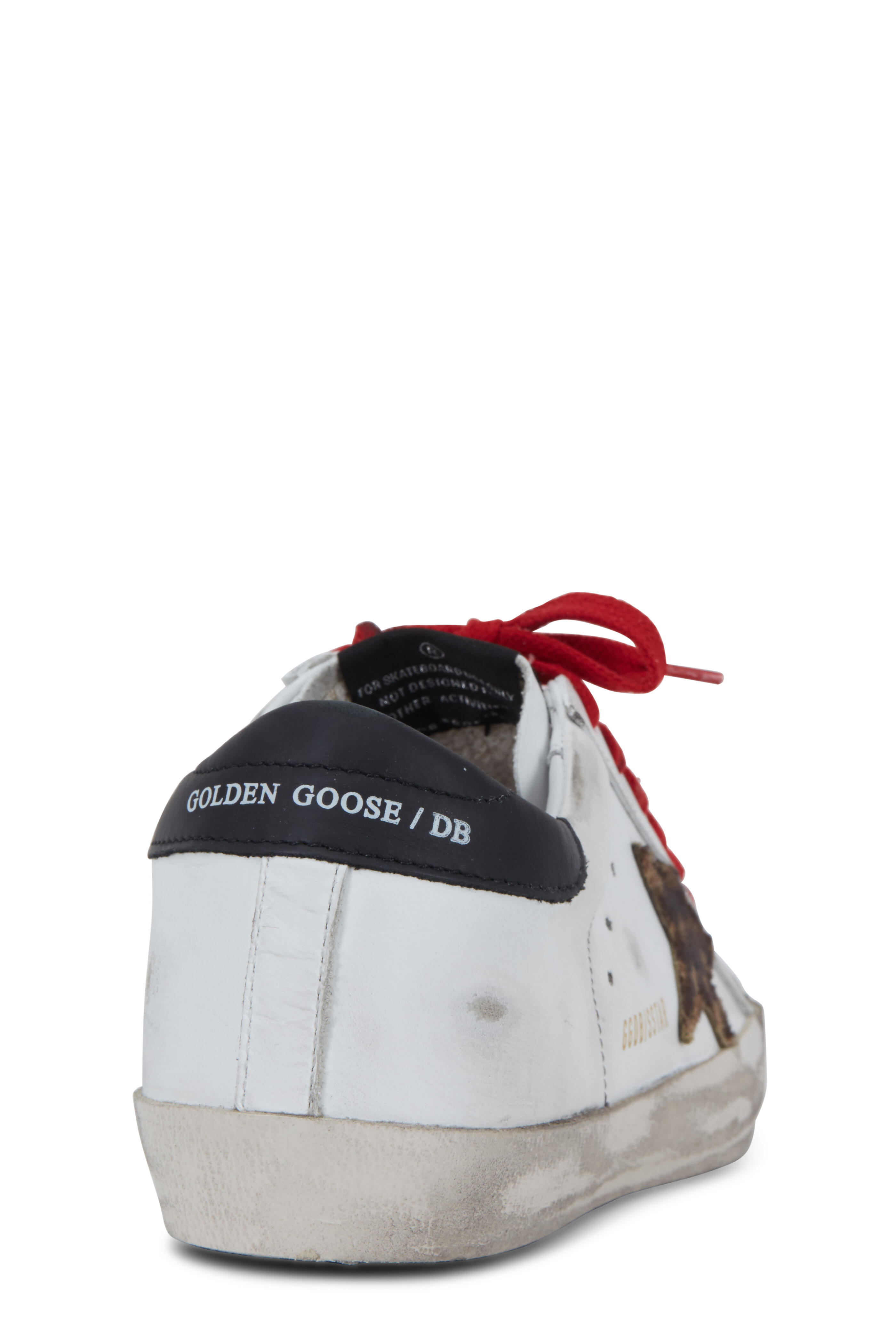 Perennial nuance Astrolabe Golden Goose - Superstar White Leather & Leopard Star Sneaker