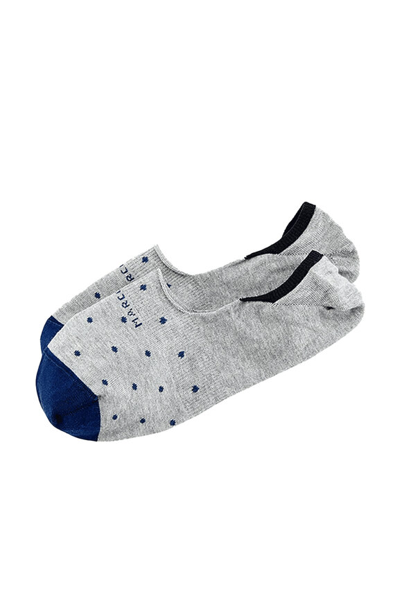 Marcoliani Ice Gray Polka Dot Invisible Socks - view 2