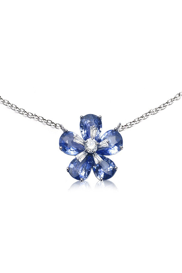 Nam Cho - Georgian Sapphire Rose Pendant Necklace