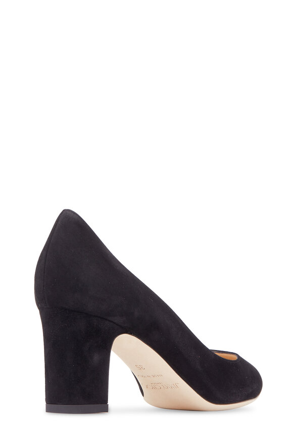 Jimmy Choo - Billie Black Suede Block Heel Pump, 65mm