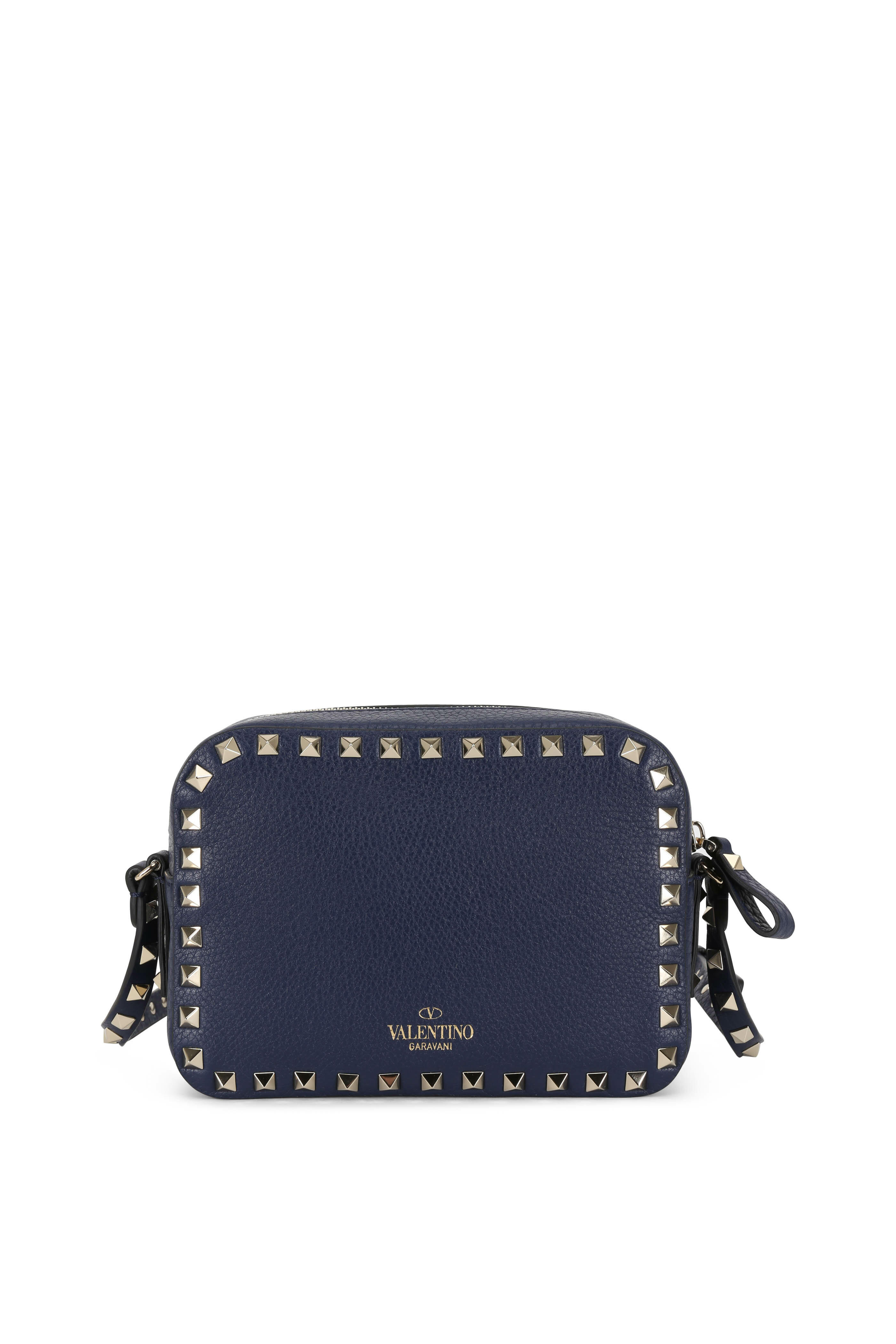Valentino Blue Embroidered Butterfly Fabric and Leather My Rockstud  Crossbody Bag Valentino
