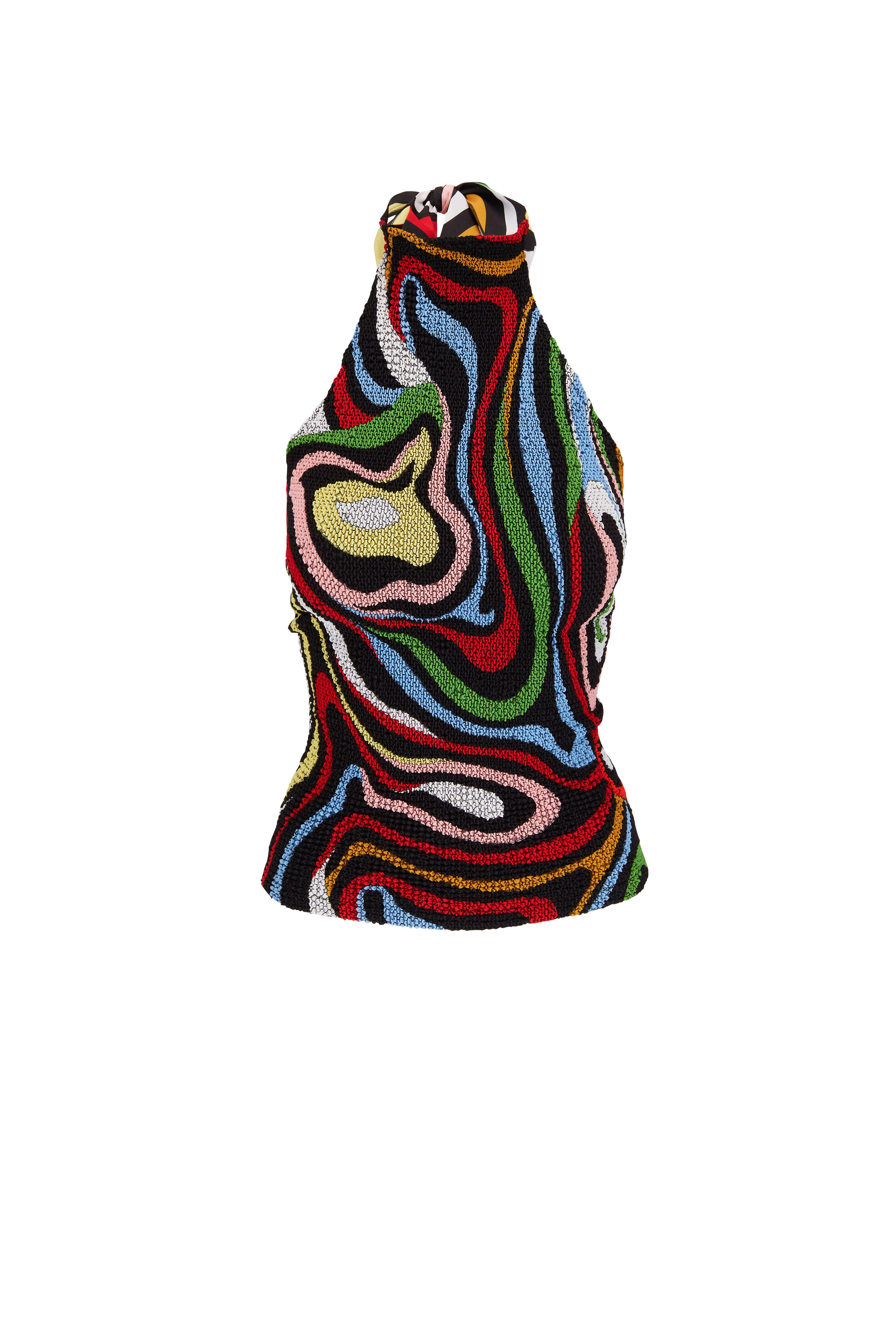 Pucci - Marmo Print Smocked Halter Top | Mitchell Stores