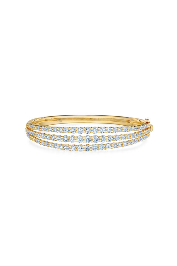 Kwiat 18k Yellow Gold Lyric 3 Row Row Bangle