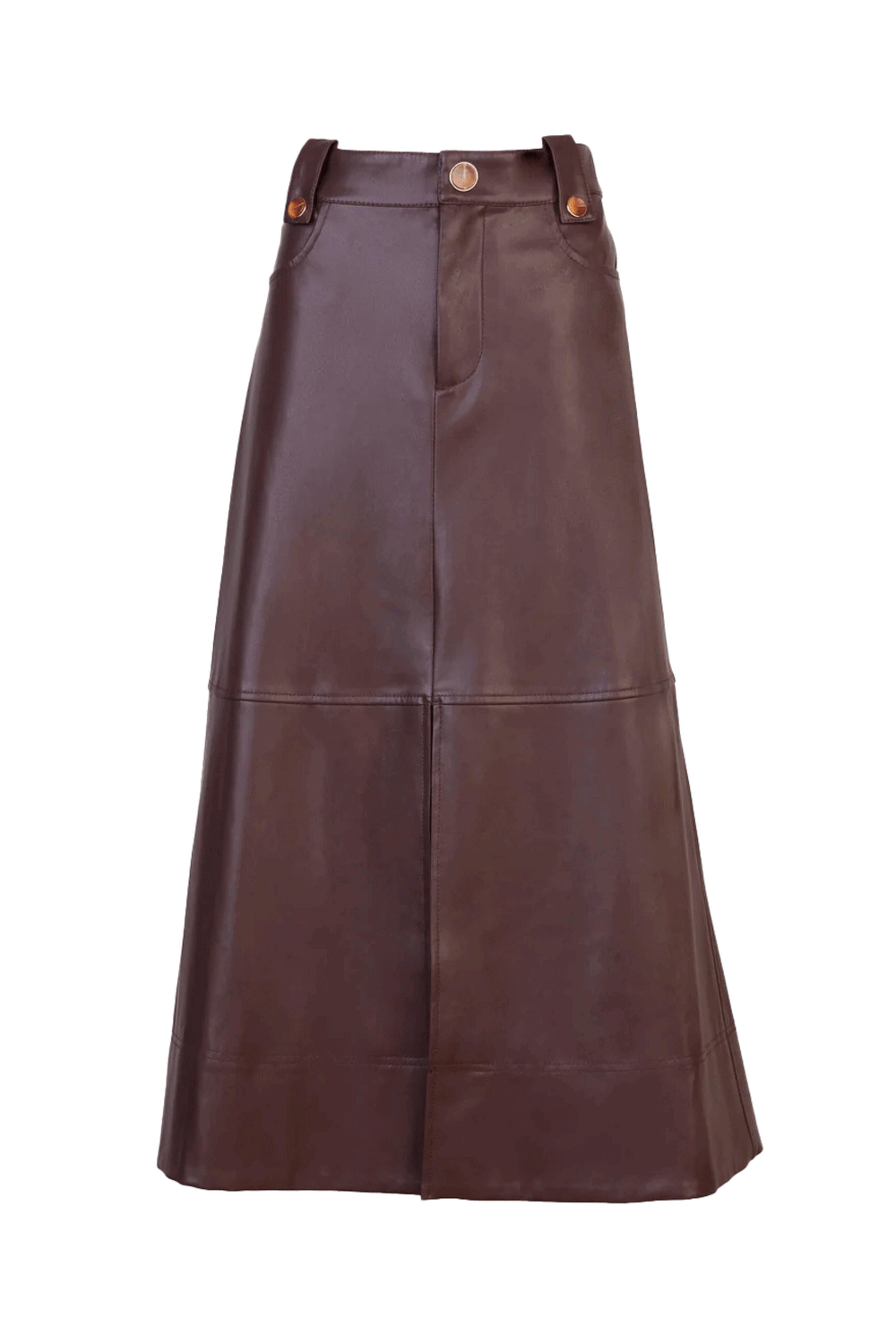 Tanya Taylor - Oxblood Vegan Leather Skirt