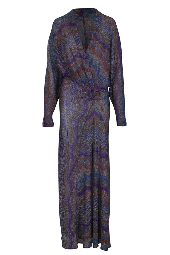 Missoni Multicolor Blue, Violet & Orange Maxi Dress - view 1