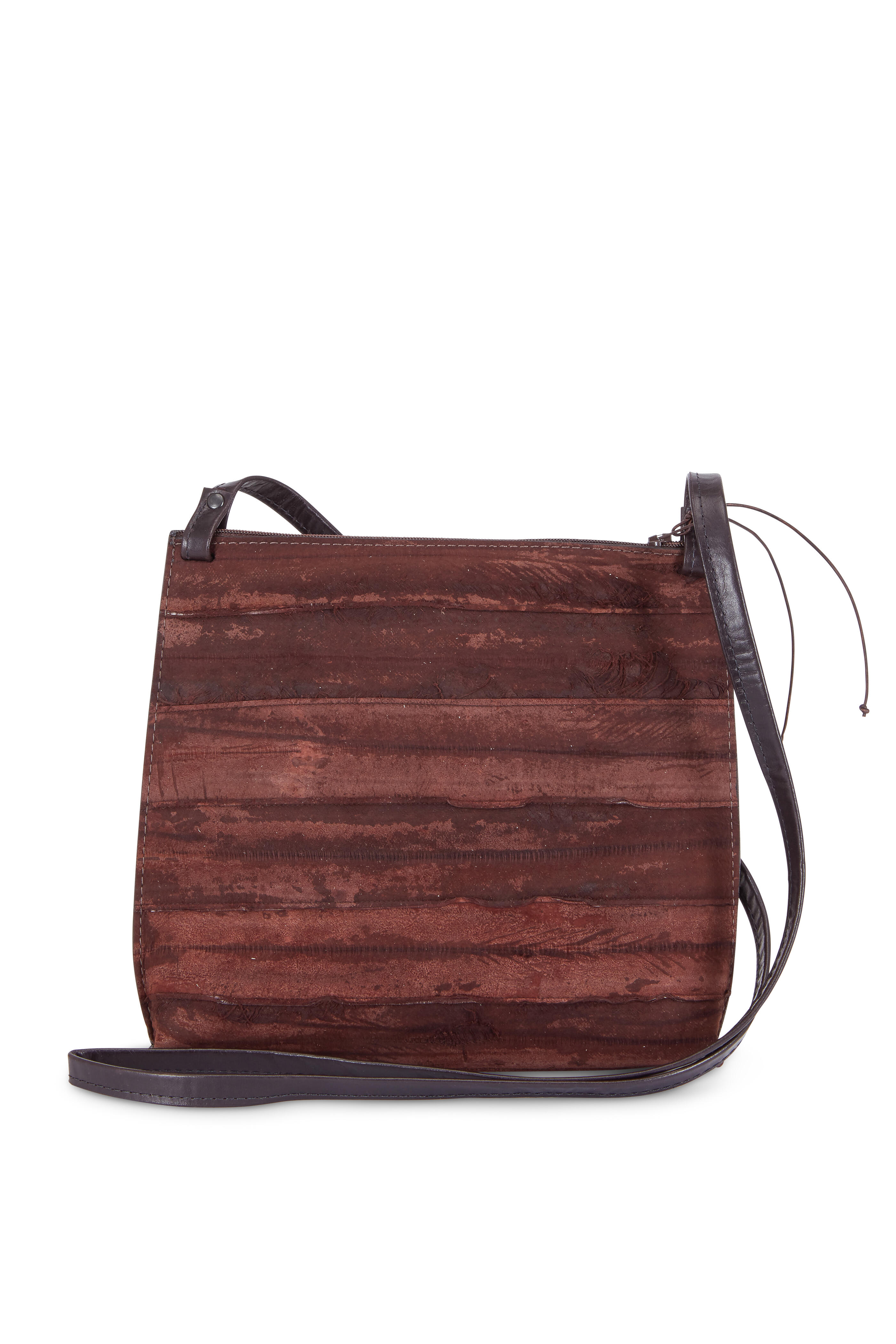 B May Bags - Espresso Reverse Eel Large Strappy Pouch