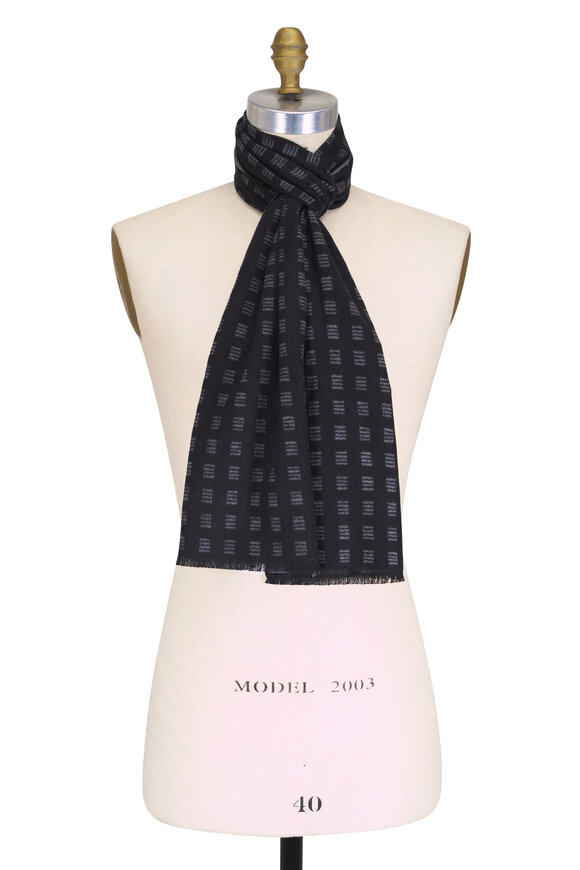Chelsey Imports Black Geometric Print Silk Scarf - view 1