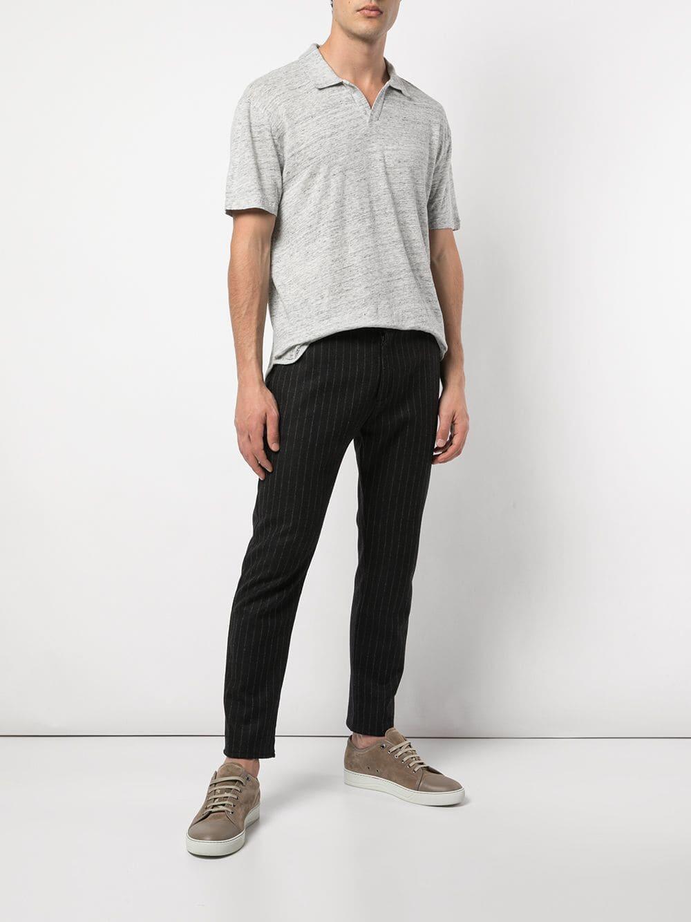 Officine Generale - Simon Gray Pigment Dyed Linen Polo