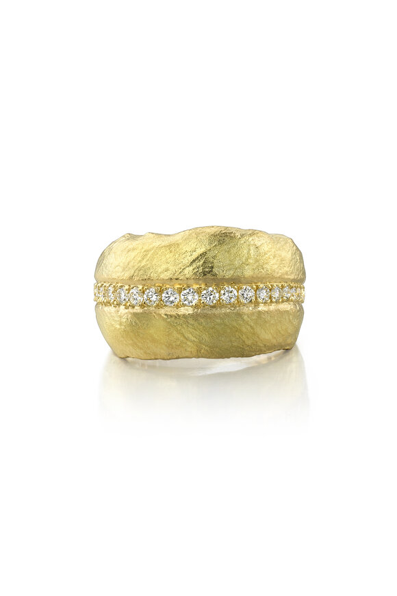 Aaron Henry Wide Olive Leaf Diamond Ring - view 1