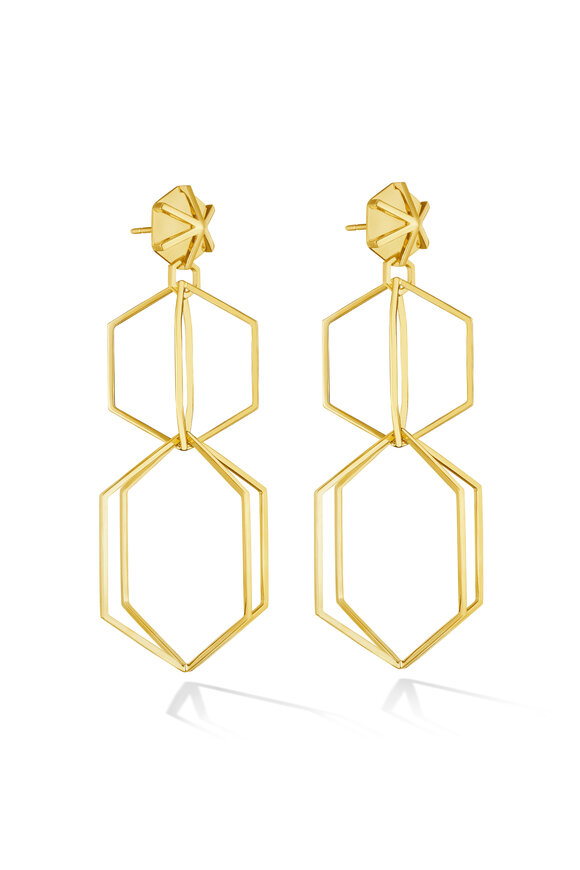 Cadar 18k Yellow B Gold Home Drop Earrings