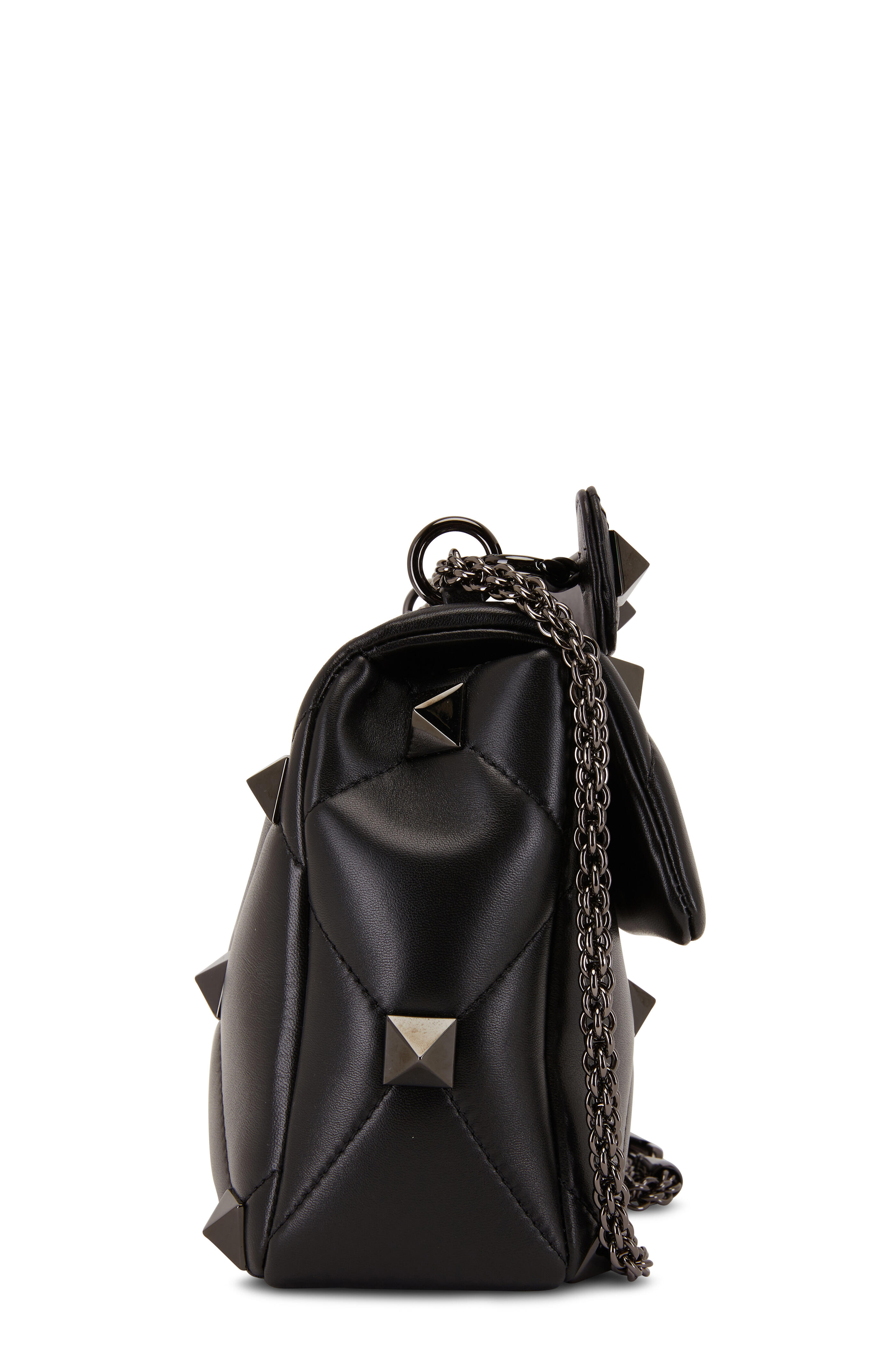 Valentino Garavani Roman Stud Flap Bag Quilted Leather Large Black