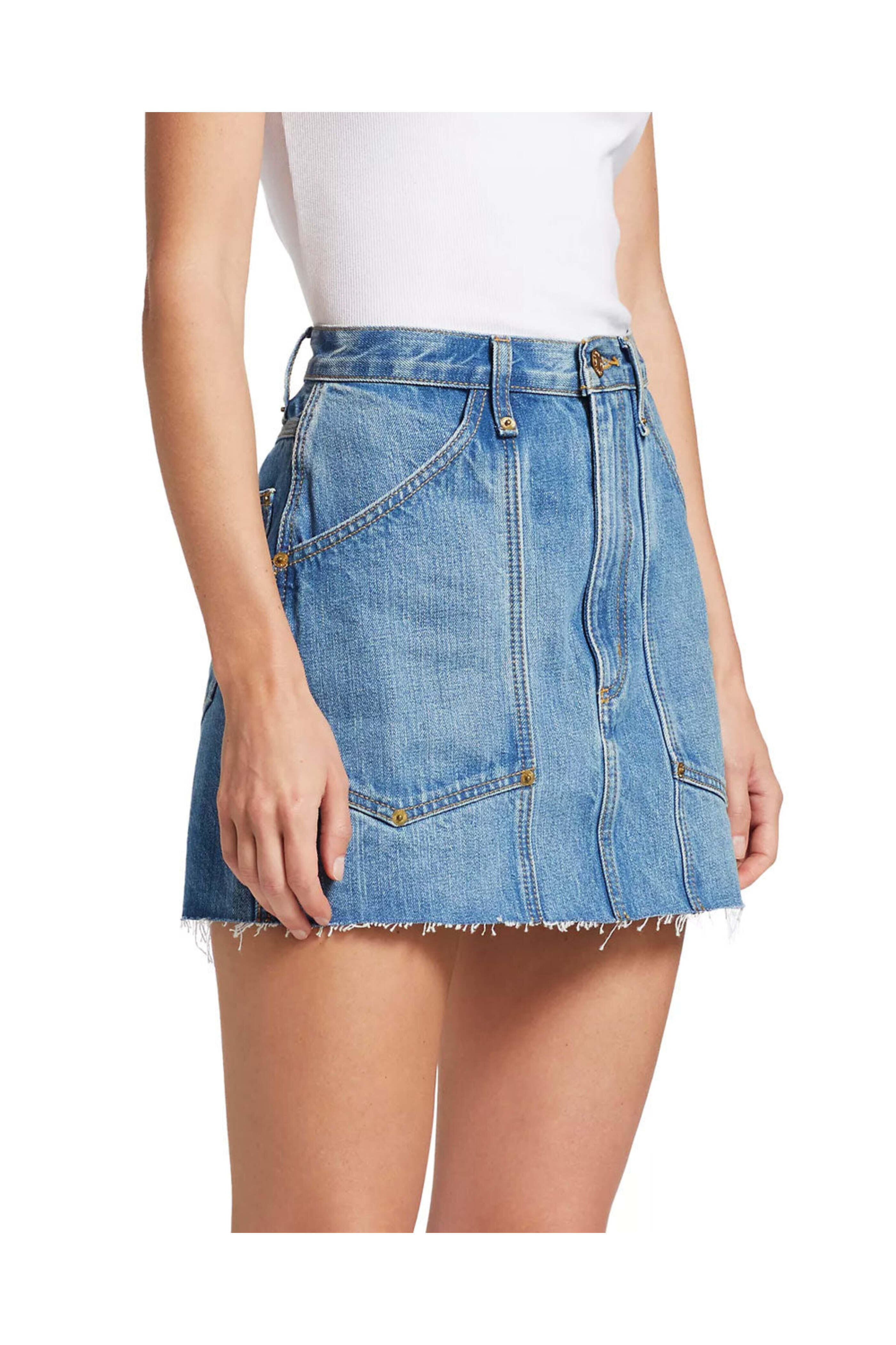 Re/Done - Workwear Skirt in Wasted Indigo