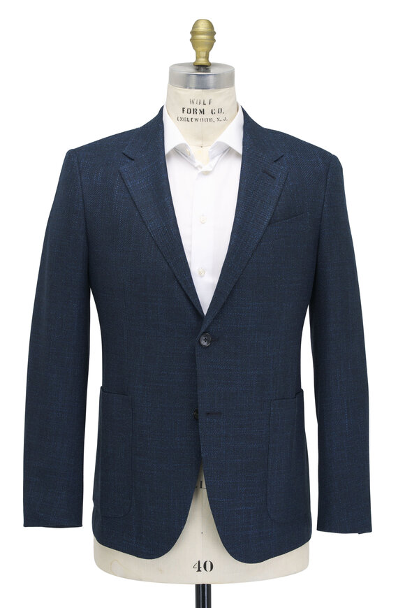 Zegna - Dark Teal Crossover Plaid Sportcoat 