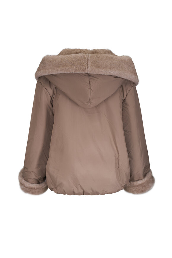Antonelli Gin Brown Faux Trim Nylon Jacket - view 4