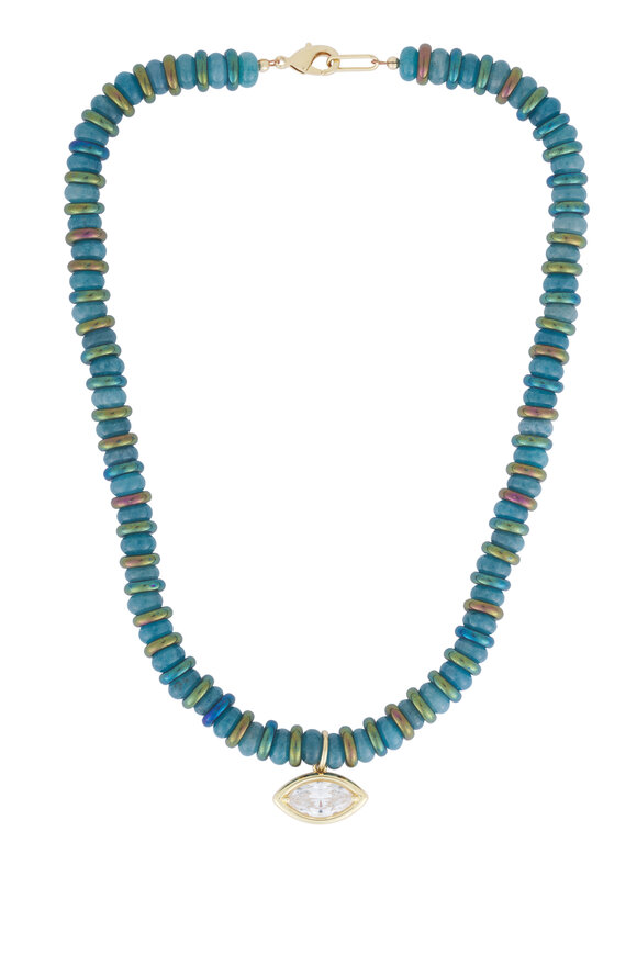 Cristina V. Teal Agate Stone Necklace - view 1