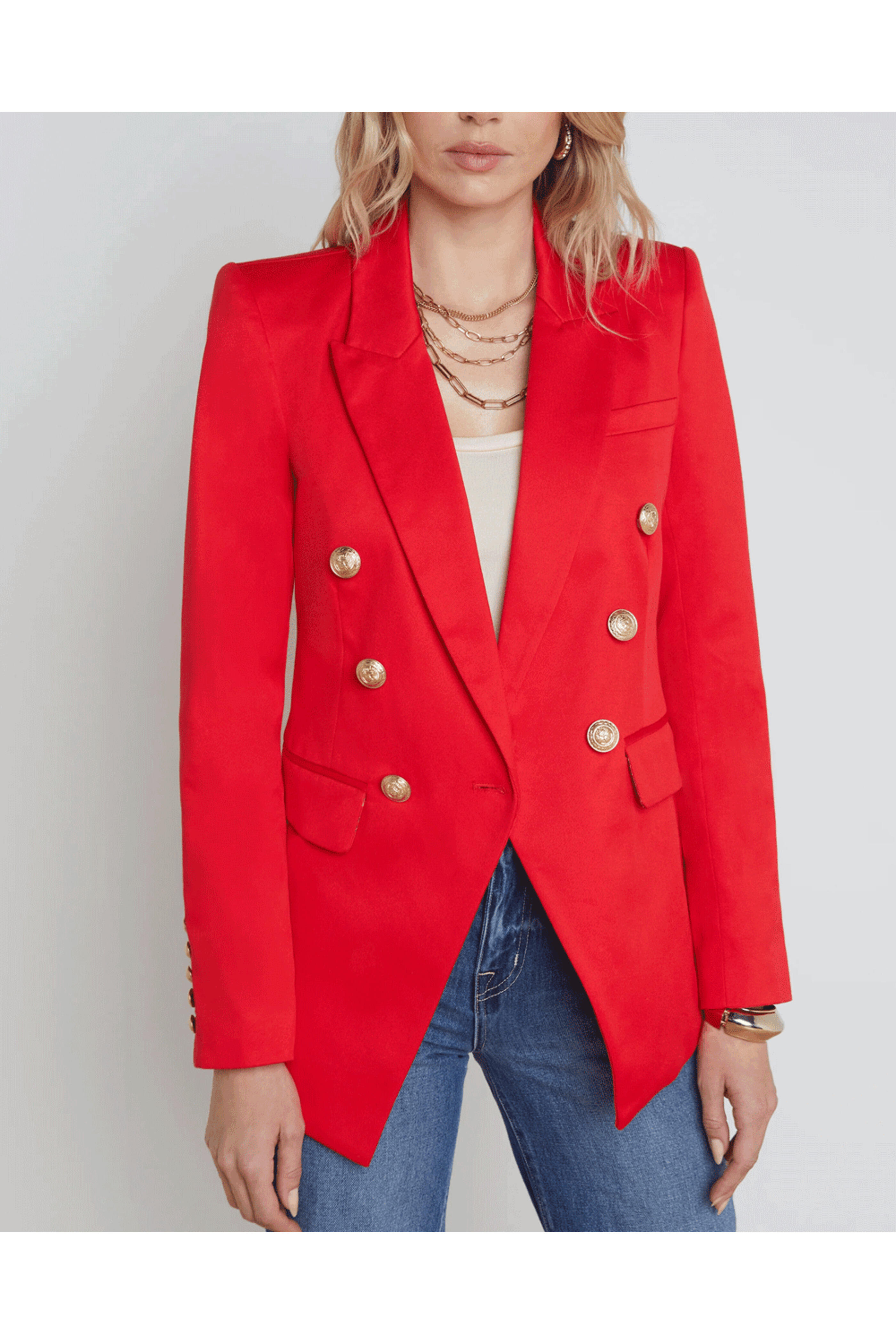 L'Agence - High Risk Red Kendi Double Breasted Blazer