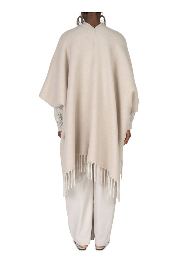 Brunello Cucinelli - Beige Double Faced Cashmere Poncho