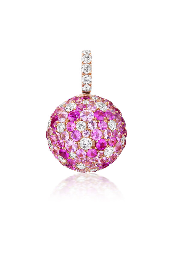 Nam Cho 18k Rose Gold Pink Sapphire & Diamond Pendant