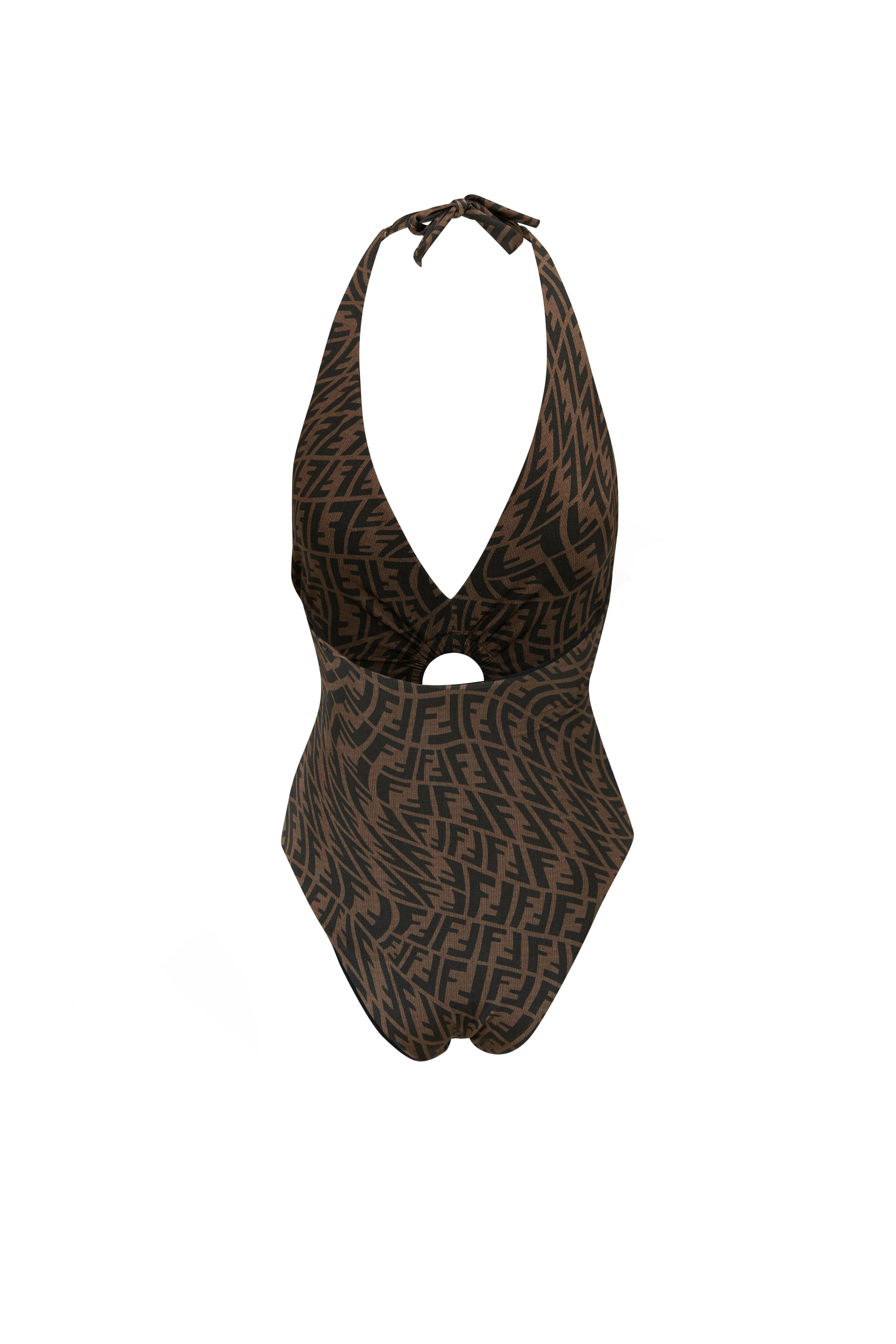 【CENTAUR】SLEEVELESS EMBLEM MINI ONE-PIECE Fendi - Black FF Vertigo Halter Bathing Suit | Mitchell Stores