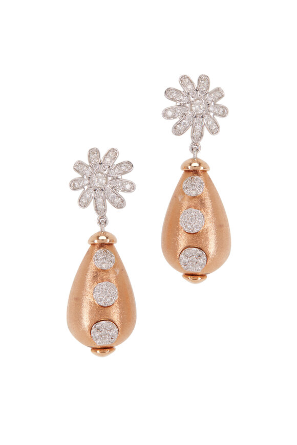 Alberto Milani - Rose & White Gold Flower Earrings
