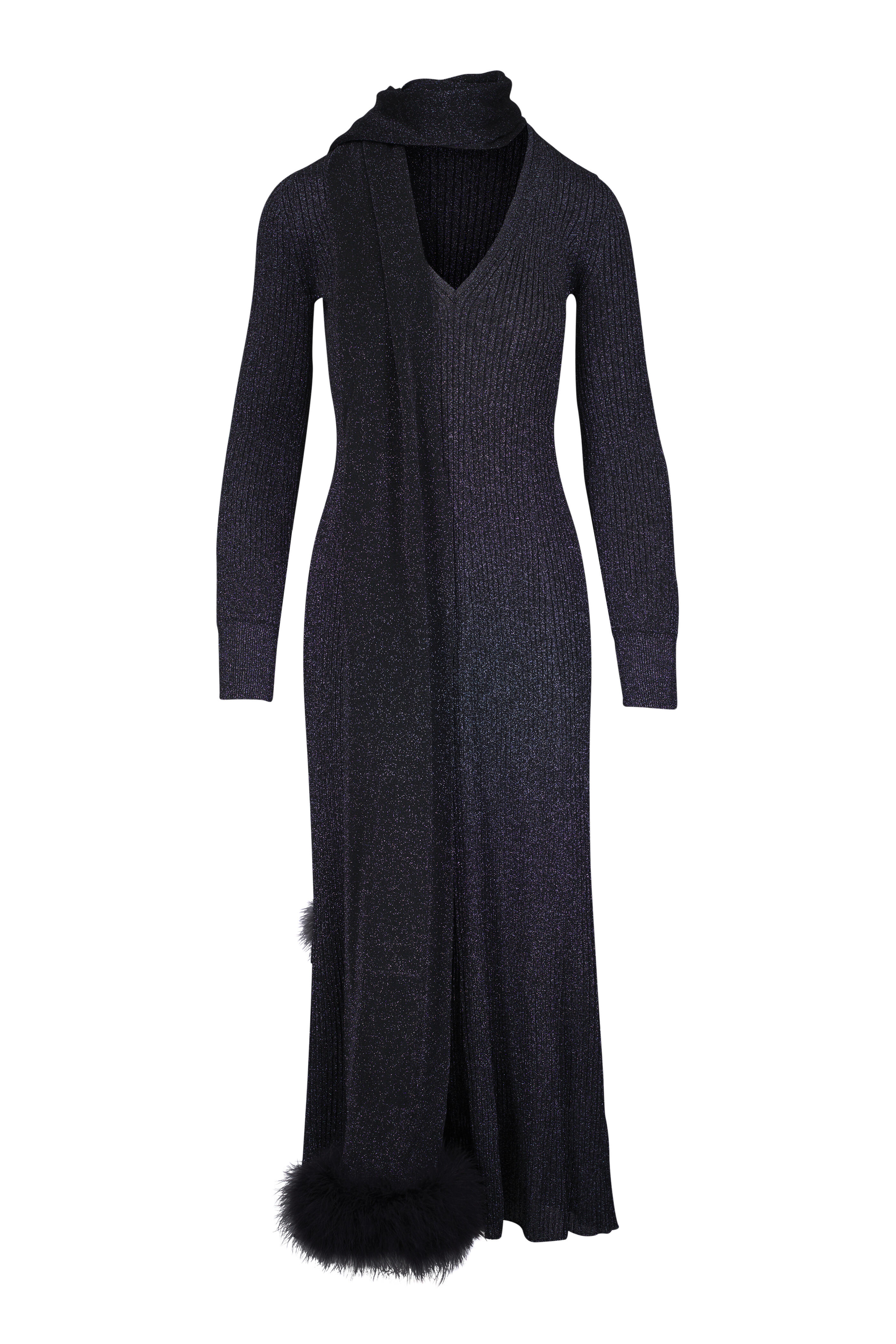 Valentino - Abito Maglia Black Lurex Maxi Dress