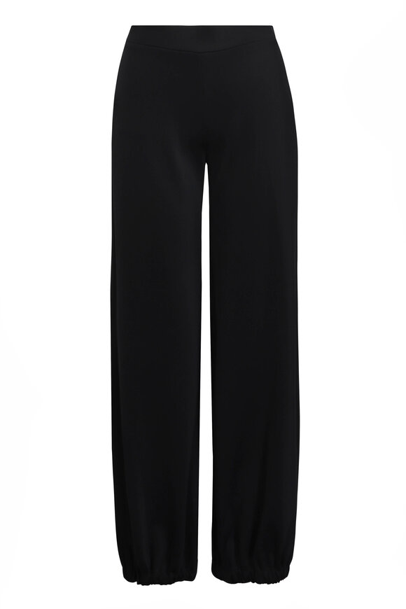 Marie Saint Pierre Mavalona Black Fine Gathered Hem Scuba Pant