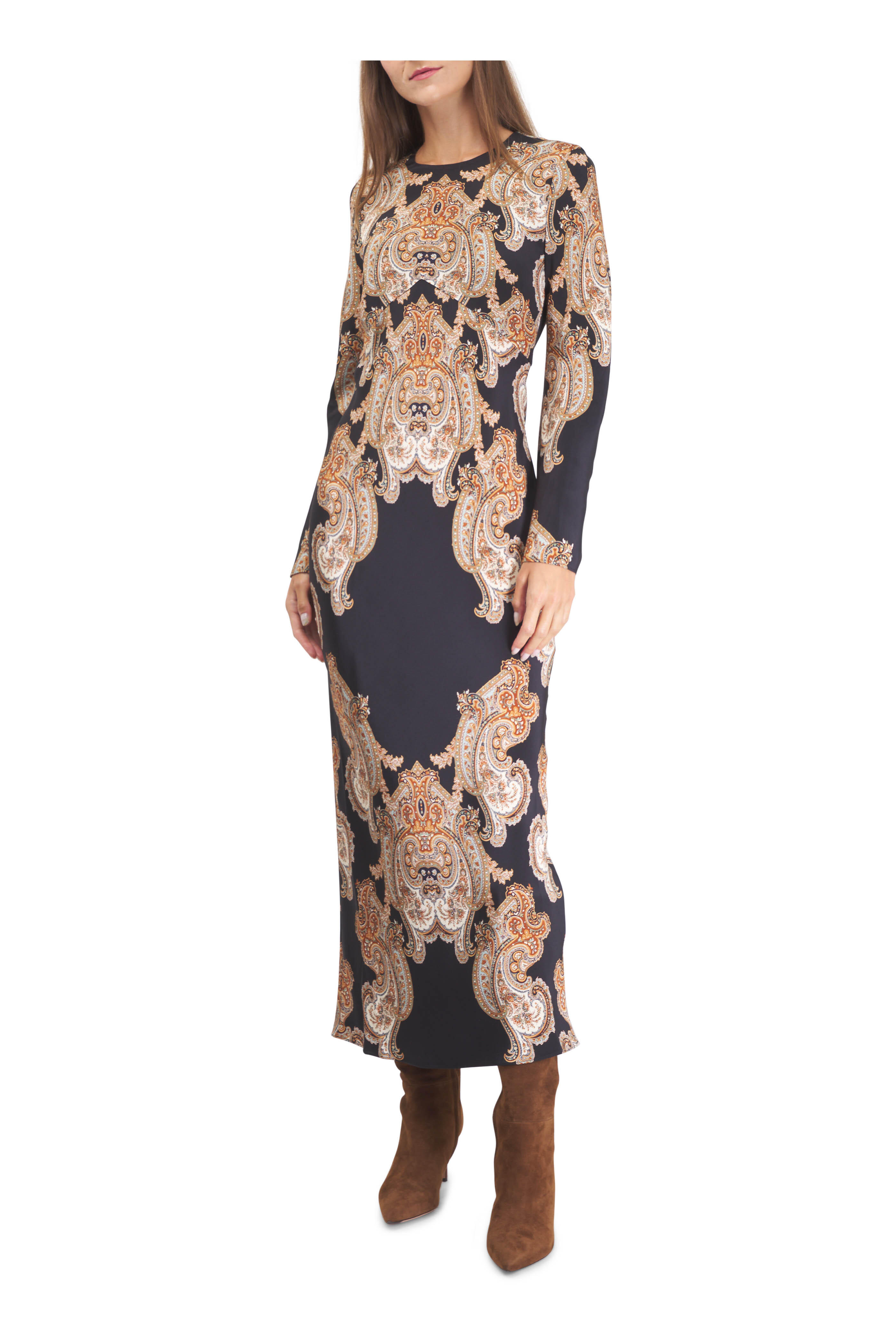 Veronica Beard - Lupita Black Multi Midi Dress