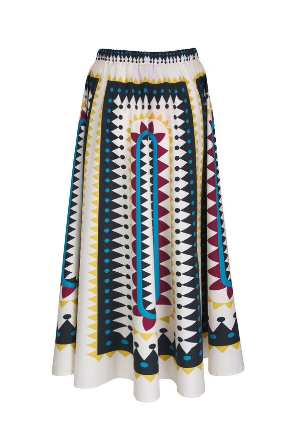 La Double J - Doric Placée Cream Cotton Poplin Drawstring Skirt