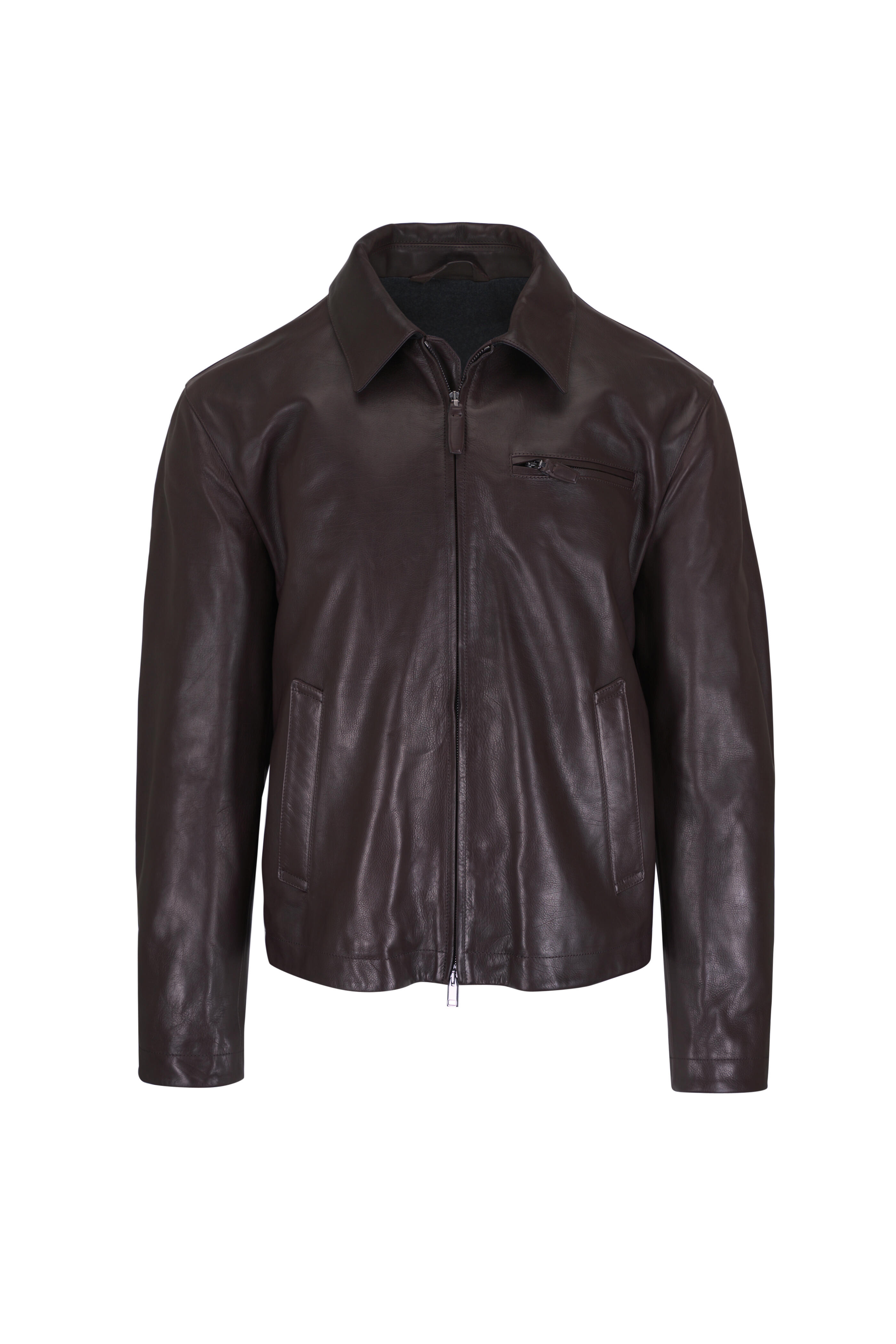 Brioni - Dark Brown Leather Jacket