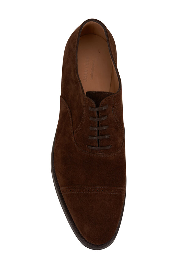 John Lobb - Bristol Dark Brown Suede Dress Shoe 