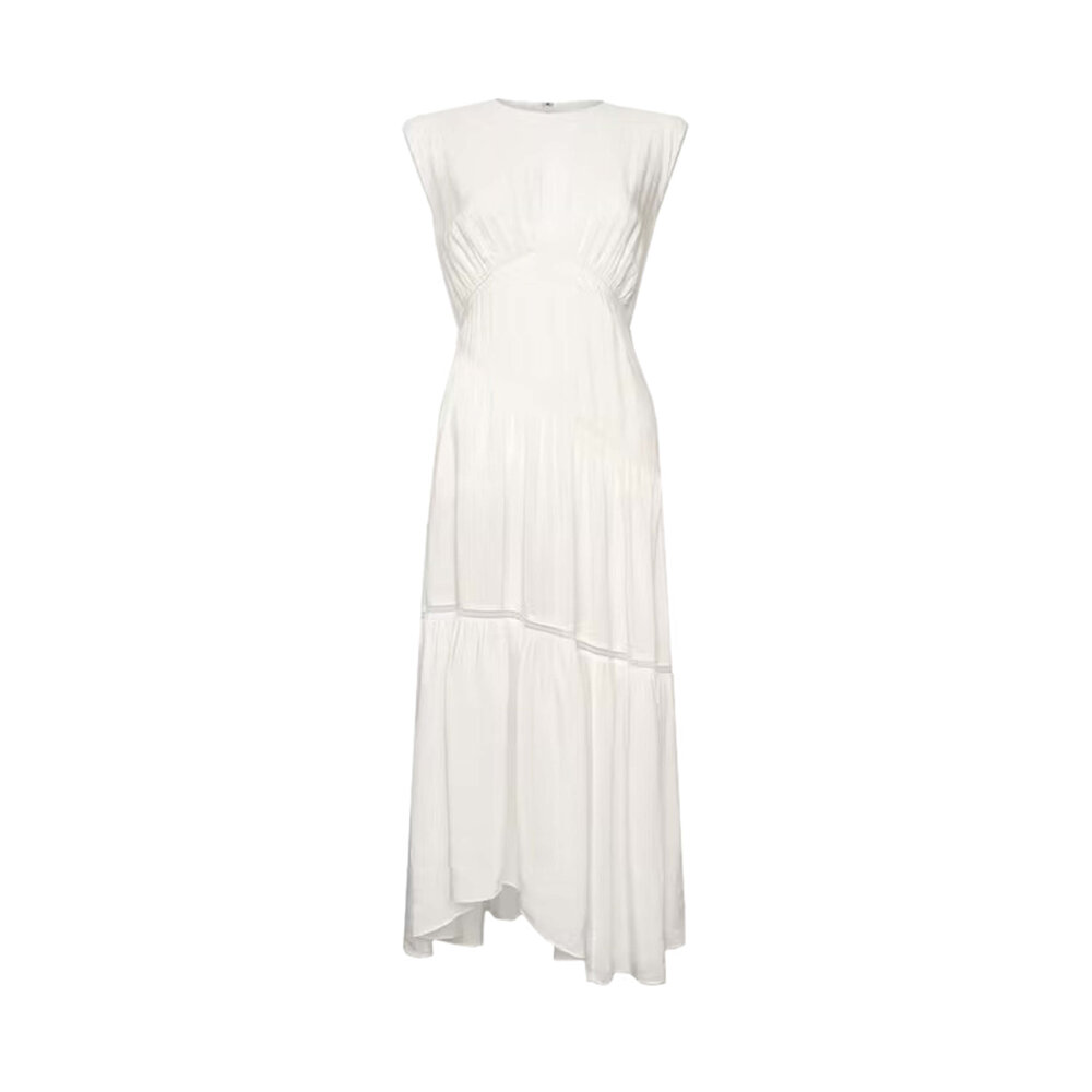 frame lace inset dress Frame Dress Womens Small White Inset Lace Puff Sleeve Stand Collar Pockets  *READ